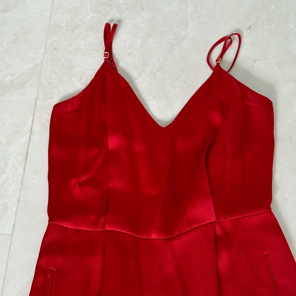 Diane von furstenberg satin sleeveless pleat belted jumpsuit - Picture 7 of 10